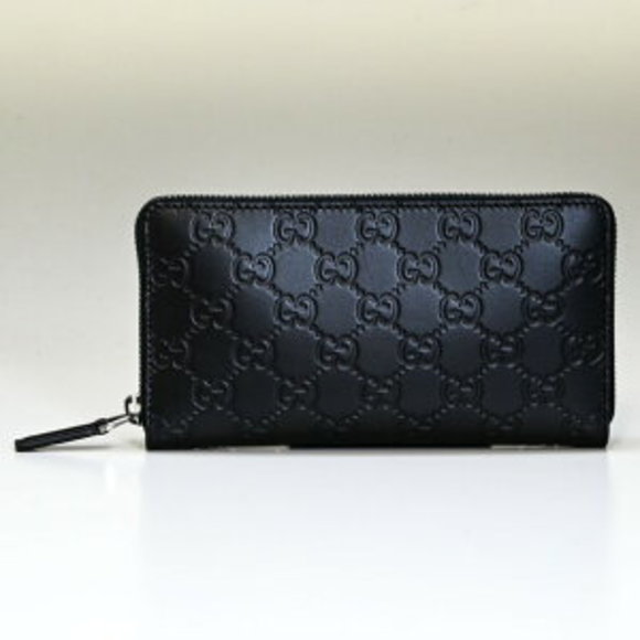 Gucci AVEL Long Wallet GG Leather Guccissima Black - Picture 1 of 5